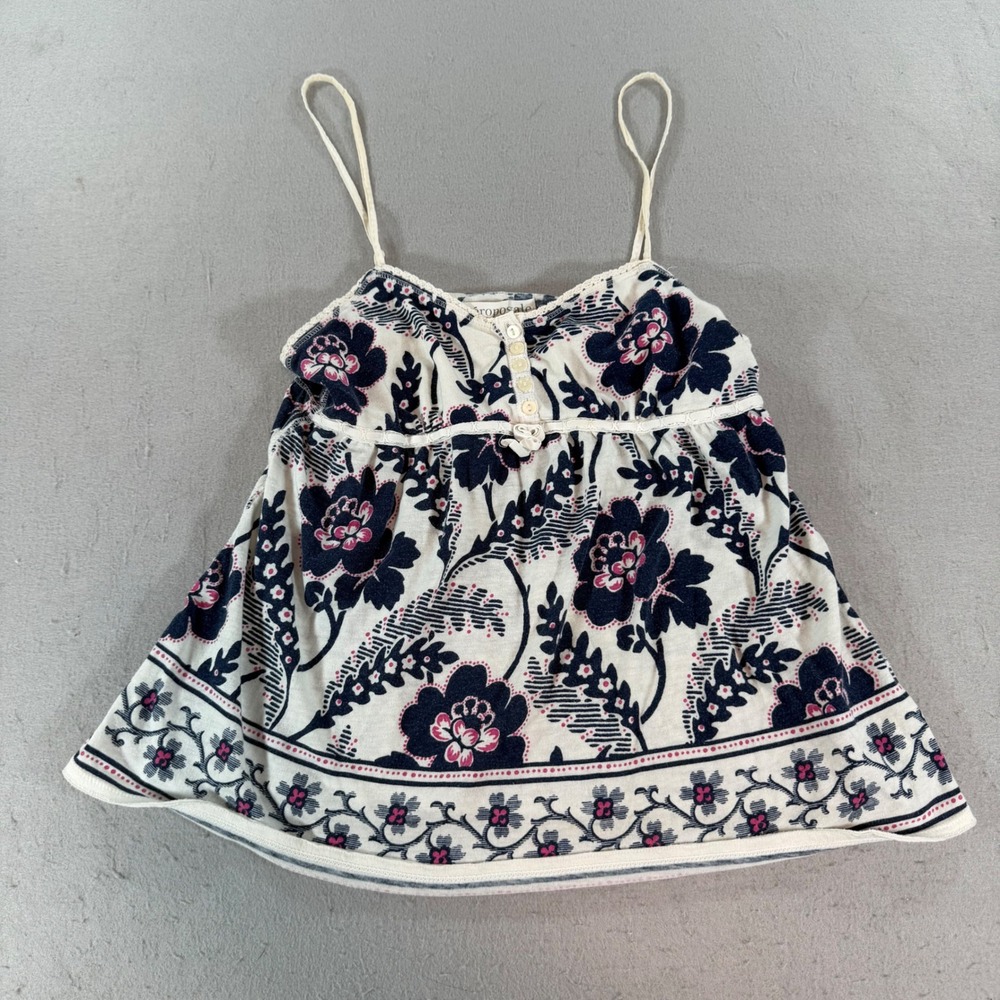 Aeropostale Floral Babydoll Cami Top Navy Pink Boho Womens Small